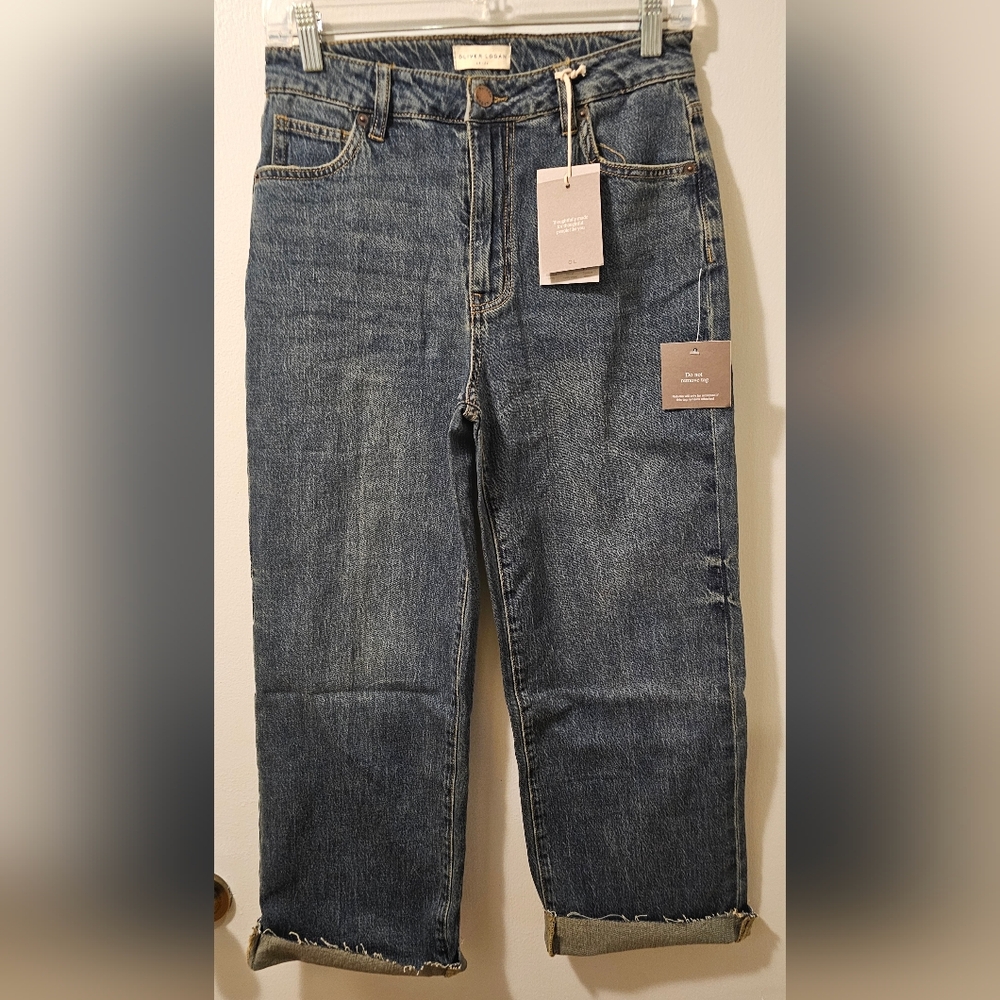 Oliver Logan Women's Size 28 Aberdeen Wide Leg Crop Jean Blue NWT
